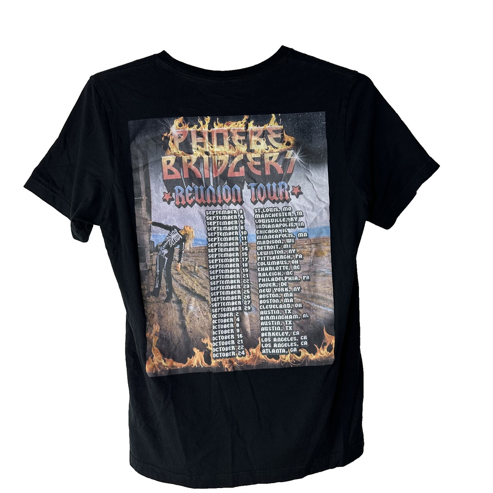 Phoebe Bridgers Shirt Women Large Black Reunion Tour 2021 Band Concert Tee Music